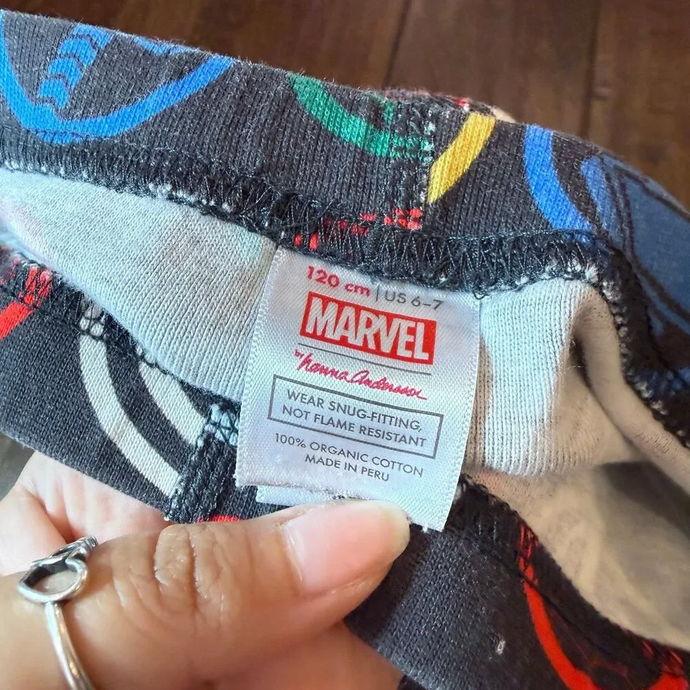 Hanna Andersson Disney Marvel Avengers Icons Kids Long John Pajama Set size 6-7